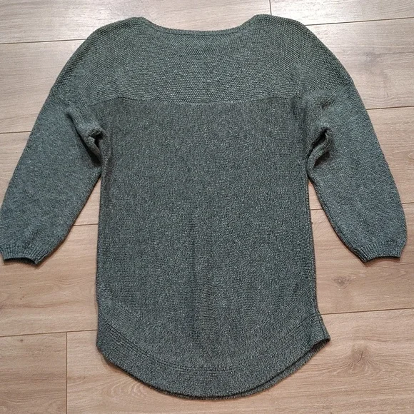 Croft & Barrow Olive Tone Scoop Neck Knit Pullover Quarter Sleeve Sweater/Size M - Picture 6 of 7